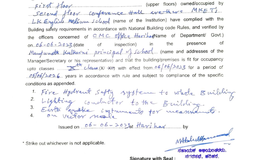 Building Safety Certificate